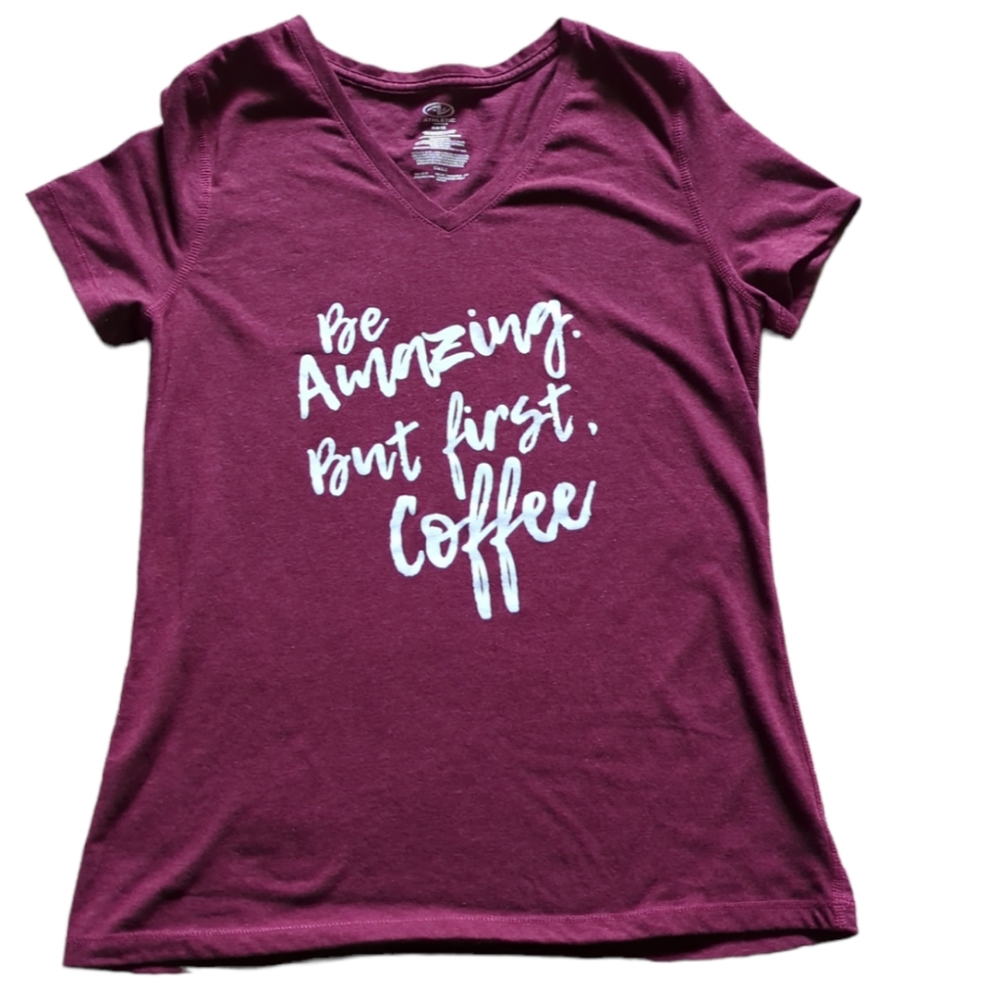 Athletic Works "Be Amazing But First Coffee" T-Shirt M